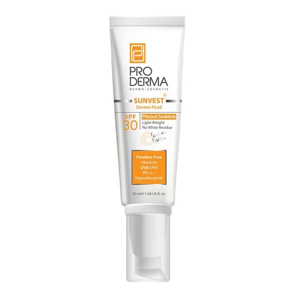 ضدآفتاب فلوئیدی فاقد جاذب های شیمیایی SPF30 پرودرما