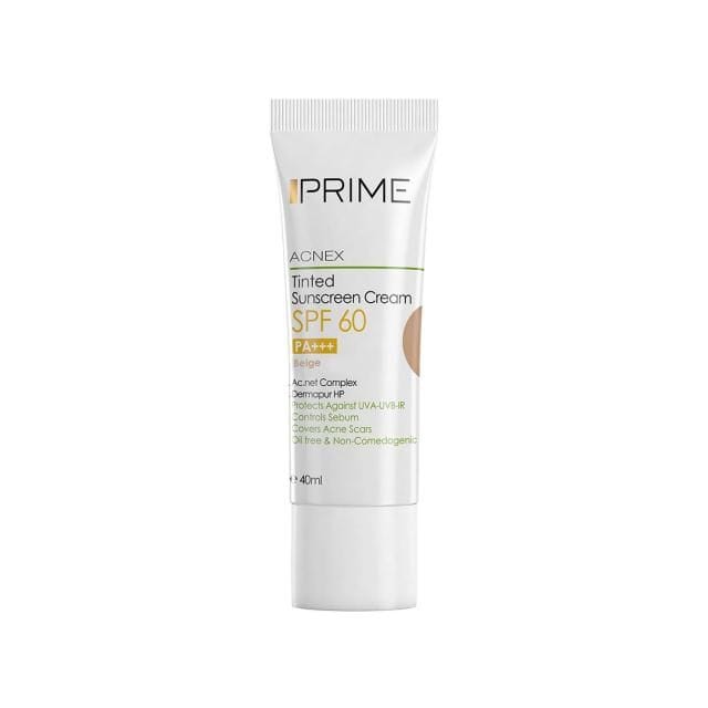 کرم ضد آفتاب Acnex پرایم SPF 60 حجم 40 میلی لیتر - بژ طبیعی