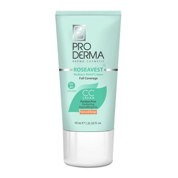 کرم مرطوب کننده رنگی SPF40 بژ طبیعی پوست معمولی و حساس پرودرما