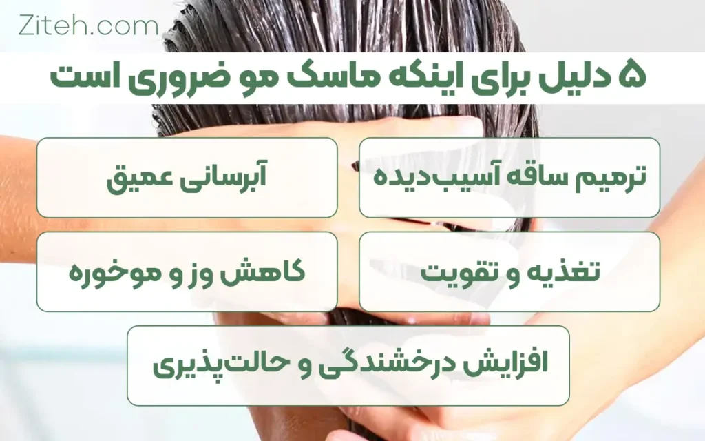 5 دلیل استفاده از ماسک مو